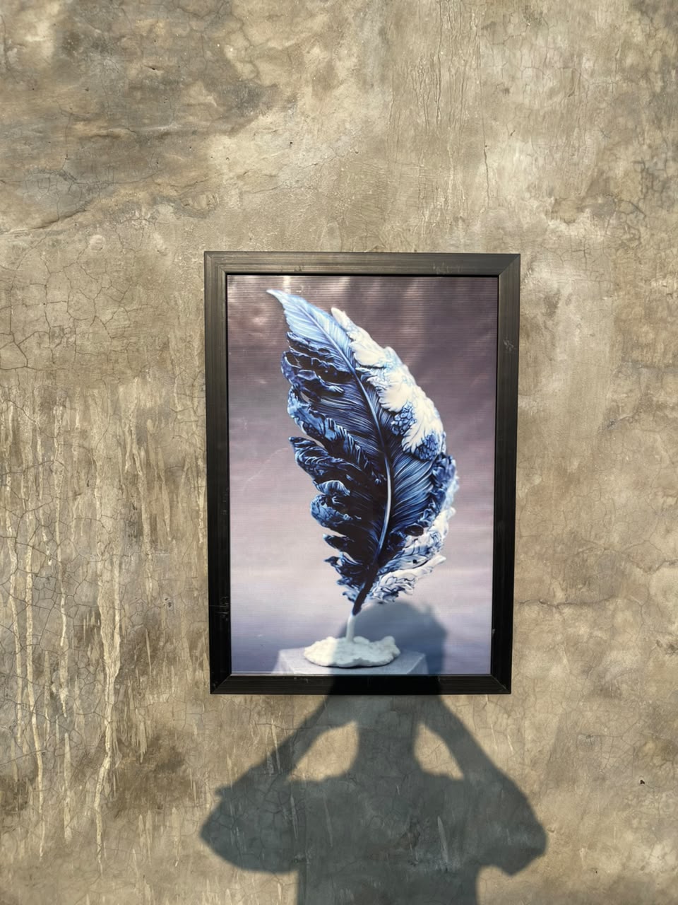 Premium Blue Feather Wall Art 21x30 Inc
